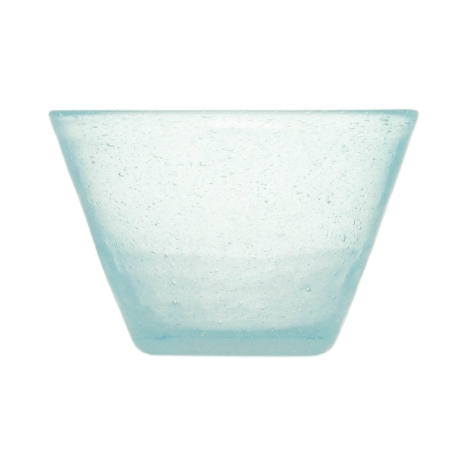Große Glasschüssel von Memento mit eingeschlossenen Glasbläschen in hellblau