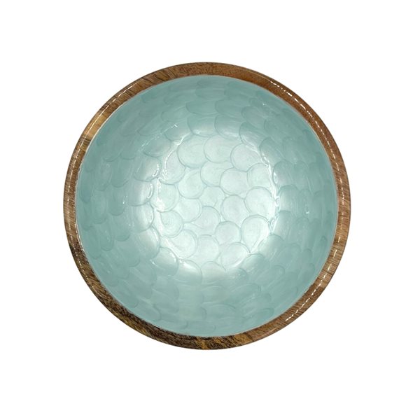 Salatschüsseln aus Mangoholz mit Pearl-Design