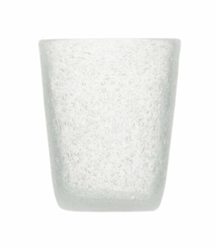 Weißes transparentes Trinkglas mundgeblasen - Memento Glas Italien