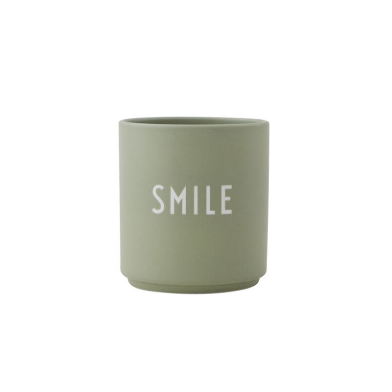 Becher mit Aufschrift Smile salbei