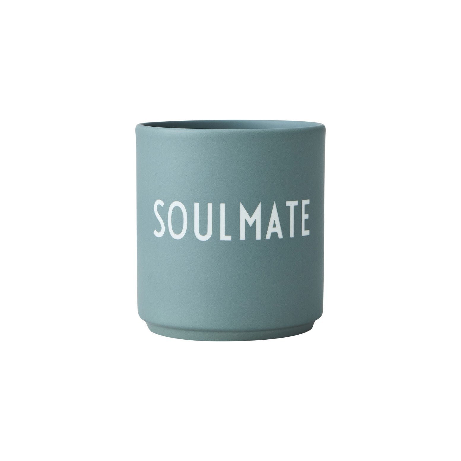 Becher mit Aufschrift Soulmate graugrün