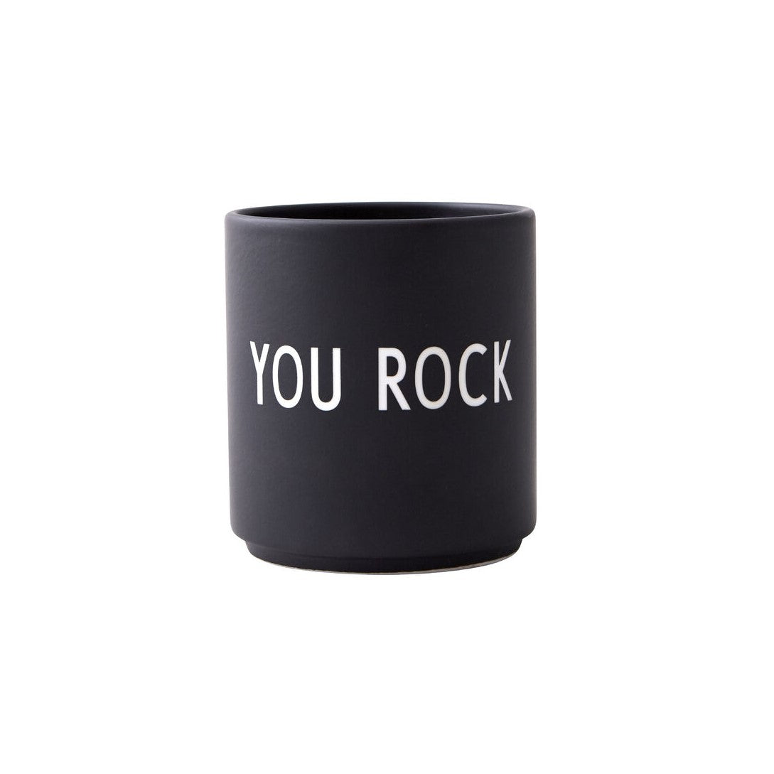 Becher schwarz mit Aufschrift you rock