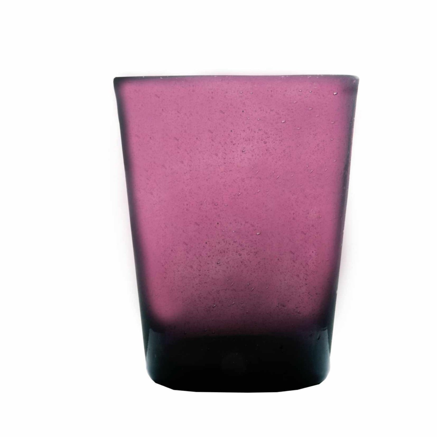 Mundgeblasenes Trinkglas von Memento mit Luftbläschen in purple - ein rötlicher Lilaton