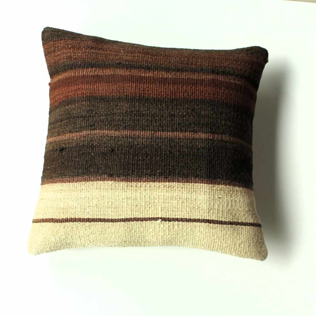 Kelimkisse 40x0 cm, braun-rot-naturweiß gestreift