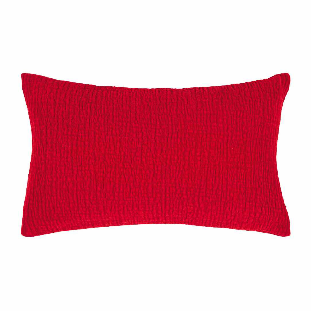 Kissen aus geprägten samt in rot 40 x 30 cm