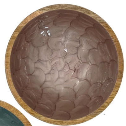 Salatschüsseln aus Mangoholz mit Pearl-Design