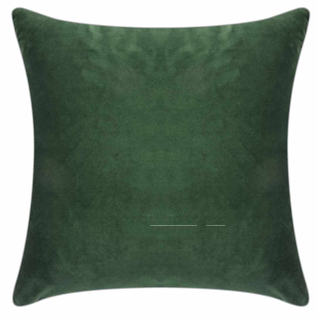 Samtkissen mit Keder dunkelgruen 50 x 50