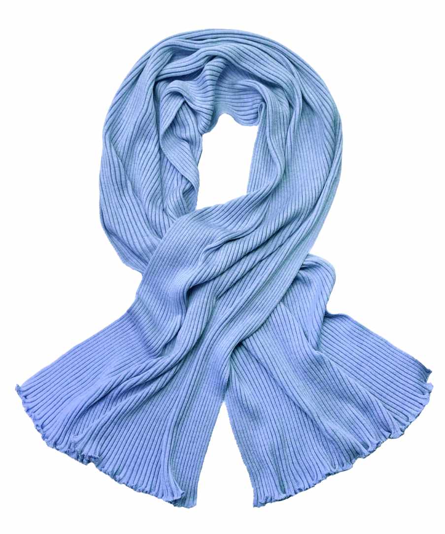 Schal-Stola Merinowolle hellblau