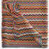 Merinodecke in orange-oliv-aubergine-braun-Tönen als Missoni-Zacken; Eagleproducts