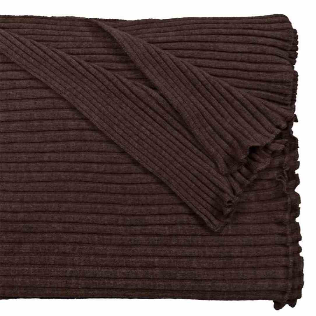 Schal oder Stola aus 100 % Merinowolle in Rippenstruktur von Eagleproducts, braun