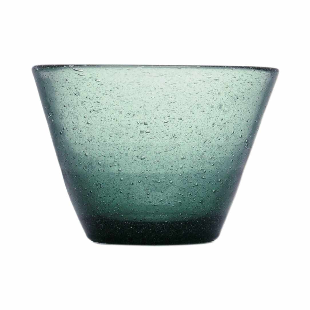 Große Glasschüssel mit eingeschlossenen Luftbläschen in avio, ein blau-grau-gruen