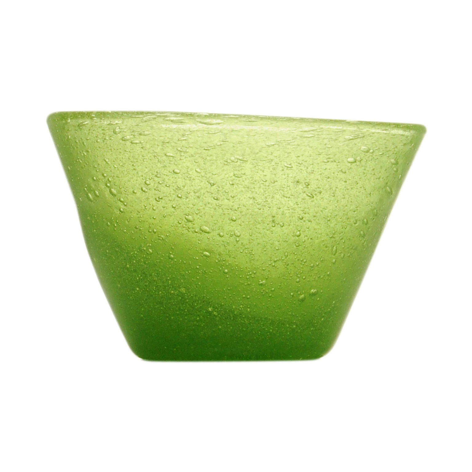 Große Glasschüssel mit eingeschlossenen Luftbläschen in lime - ein Limonengrün