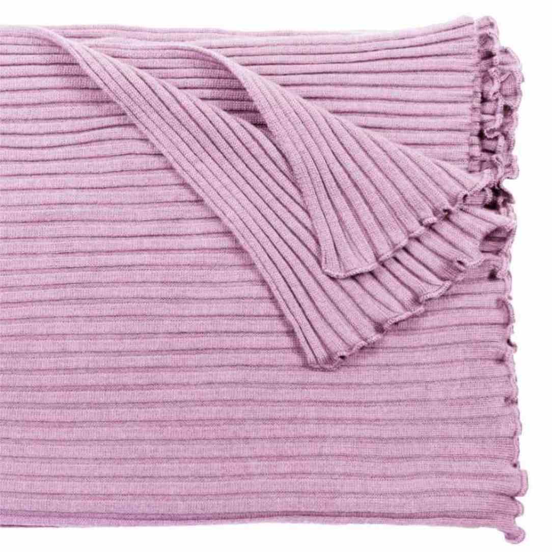 Schal oder Stola aus 100 % Merinowolle in Rippenstruktur von Eagleproducts, heller mauve-Ton
