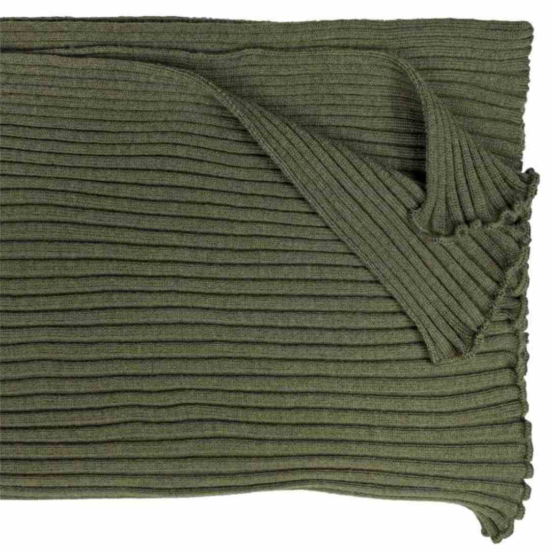 Schal oder Stola aus 100 % Merinowolle in Rippen- oder Plissestruktur von Eagleproducts, lodengrün