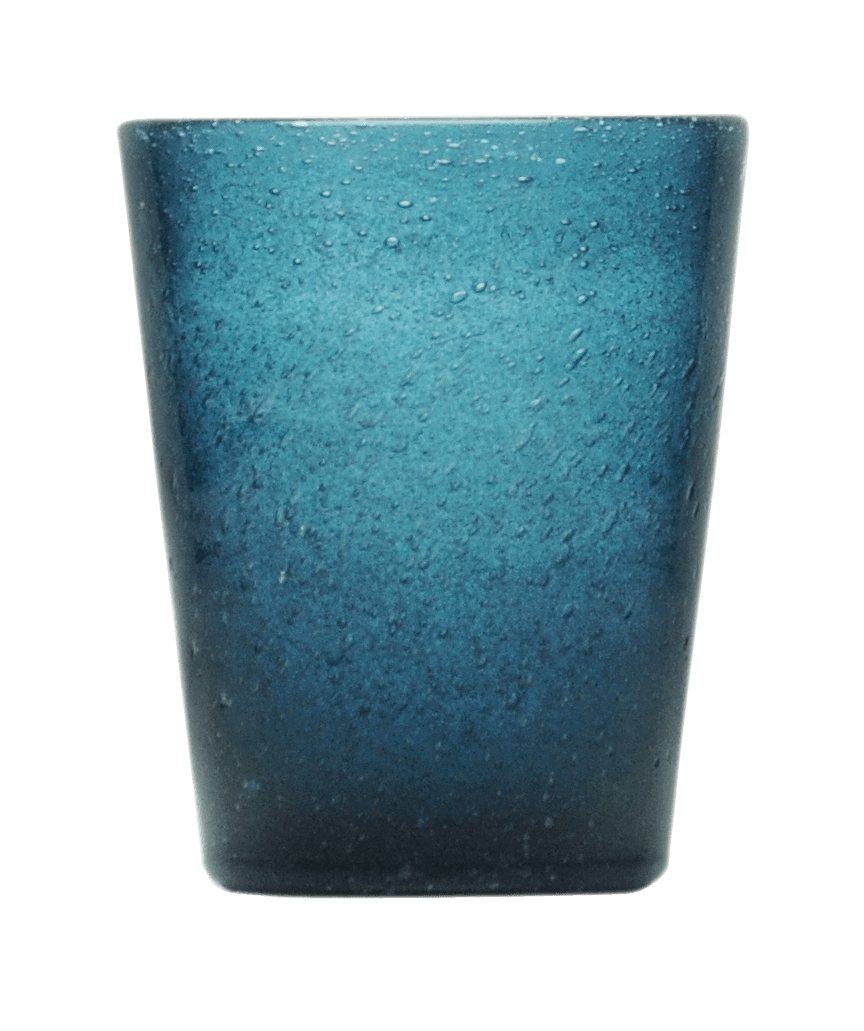 Wasserglass mit Bäschen, dunkelblau