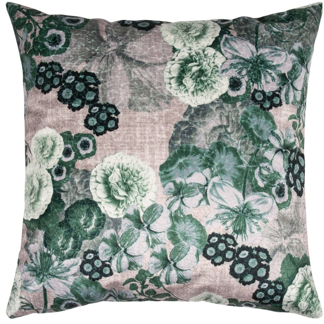 Kissen-milieu-60x60 cm mit floralem Musterin gruen-rosa-mauve Toenen