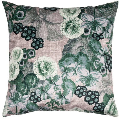 Kissen-milieu-60x60 cm mit floralem Musterin gruen-rosa-mauve Toenen