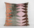 Quadratisches Kissen aus Seidenvelvet, zick-zack Muster in Braun, rose, grau und rostorange