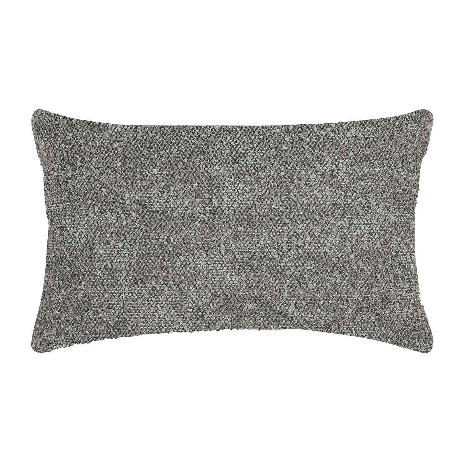 rechteckiges (40 x 60 cm) Bouclée-Kissen in grau-anthrazit