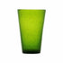 Mundgeblasenes Longdrink-Glas von Memento mit eingeschlossenen Luftbläschen in oliv