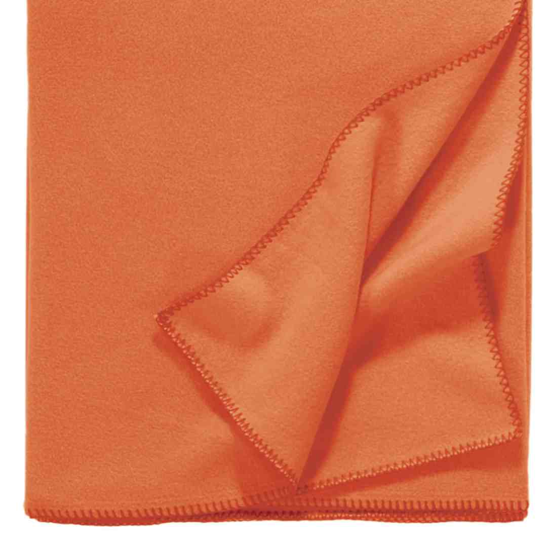 Fleecedecke mit gekettelter Abschlußkante, orange