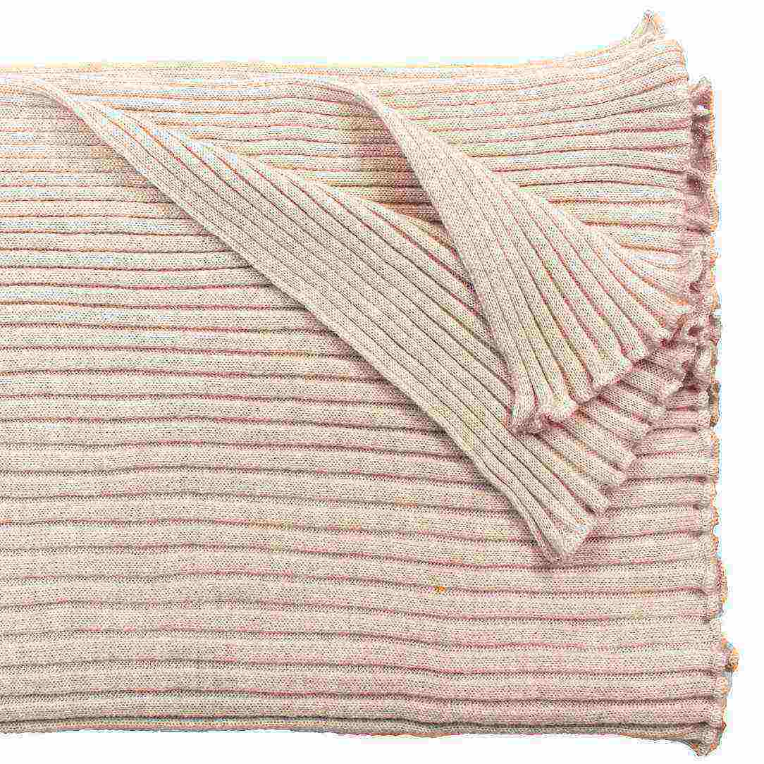 Schal oder Stola aus 100 % Merinowolle in Rippenstruktur von Eagleproducts, cremefarben