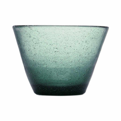 Große Glasschüssel mit eingeschlossenen Luftbläschen in avio, ein blau-grau-gruen von Memento