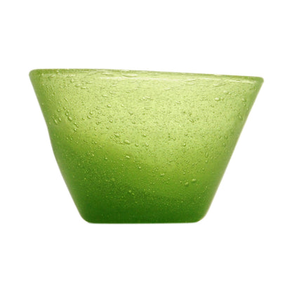 Große Glasschüssel mit eingeschlossenen Luftbläschen in lime - ein Limonengrün von Memento
