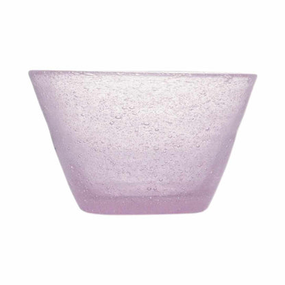 Große Glasschüssel mit eingeschlossenen Luftbläschen in mauve - ein zarter Malventon von Memento