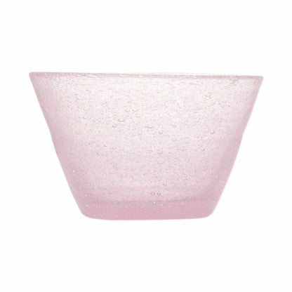 Große Glasschüssel mit eingeschlossenen Luftbläschen in pink - ein zartes rosa von Memento