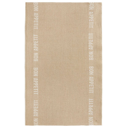 Leinen-Geschirrtuch BON APPÉTIT  – Charvet Frankreich 55x75 cm in natur-weiß