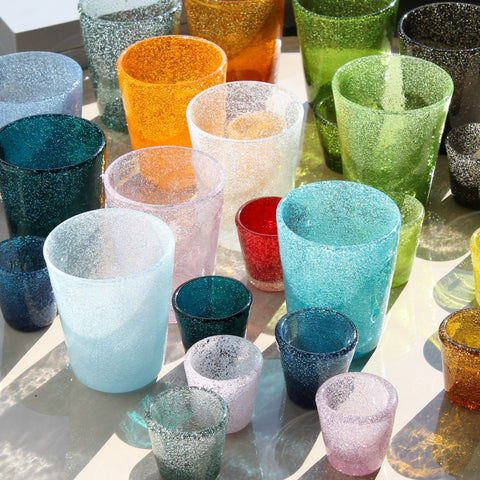 Bunte Gläser mundgeblasen