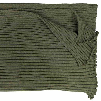 Schal oder Stola aus 100 % Merinowolle in Rippen- oder Plissestruktur von Eagleproducts, lodengrün