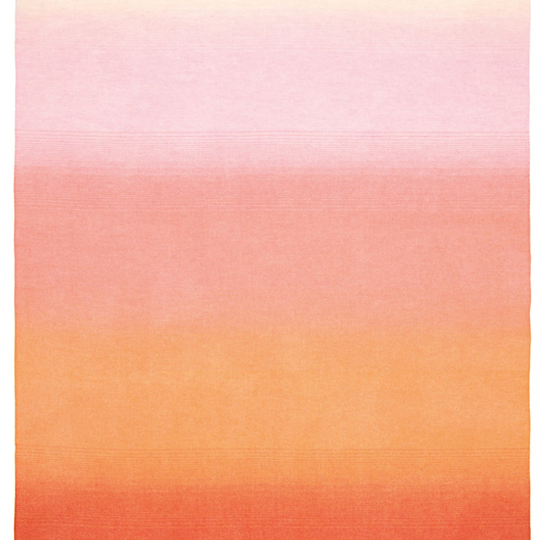 Wolldecke aus Merinowolle mit Farbverlauf von Orange bis rosa-weiss
