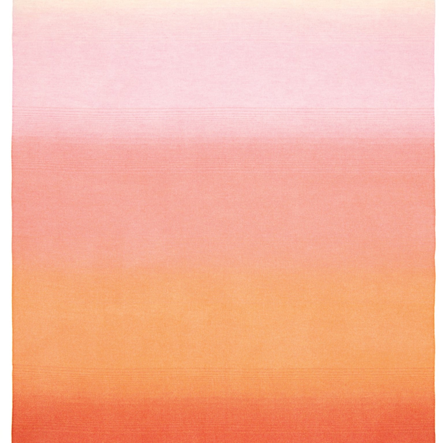 Wolldecke aus Merinowolle mit Farbverlauf von Orange bis rosa-weiss